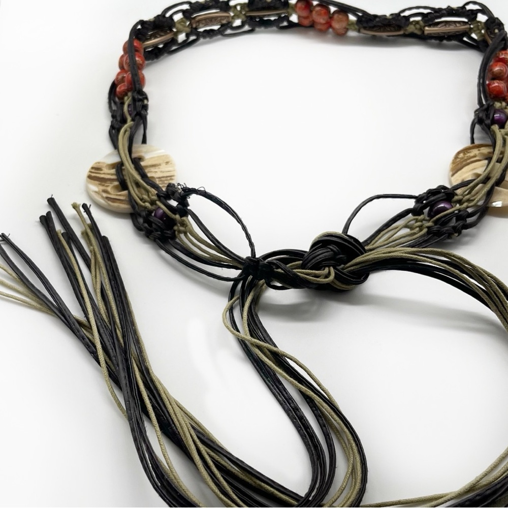 Shells & Bead Tie Belt - Picture 4 of 7